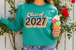Retro Class of 2027 PNG Sublimation Design, Product Image 4