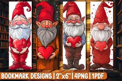 Heartwarming Gnome Bookmarks: Sublimation Printables Product Image 1