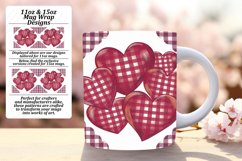 Chic Heart Mug Wrap Pattern Sublimation 11oz 15oz Product Image 1