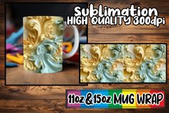Contemporary 3D Pattern Mug Wrap, Art Sublimation Product Image 1