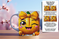 Vibrant 11oz Mug Wrap Png Template , Cute Pumpkin Product Image 1