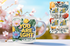 Joyful 15oz Mug Wrap Png Design , Flower Quote Product Image 1