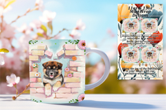 Stunning 15oz Mug Wrap Png Template , Cute Dog Product Image 1
