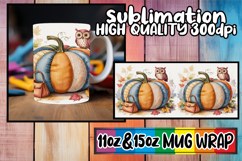 Blissful mornings 11oz 15oz sublimation wrap, Pumpkin Waterc Product Image 1