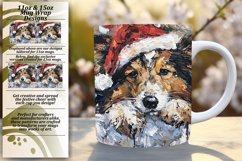 Winter Holiday Peeking Dog Mug Wrap Christmas 11oz 15oz Product Image 1