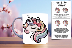 Artistic 15oz Mug Wrap Png Design , Unicorn Product Image 1