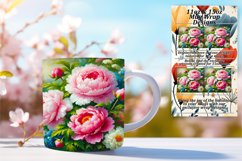 Serene 11oz Mug Wrap Png Design , Flower Product Image 1