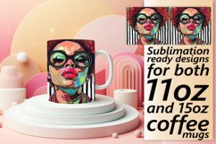 Portrait Elegance: Striped Pattern Mug Wrap Product Image 1