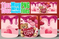 Cheerful hearts sublimation mug wrap, Love Bear Product Image 1