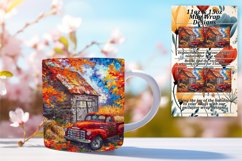 Red Pickup Harvest Mug Wrap Product Image 1