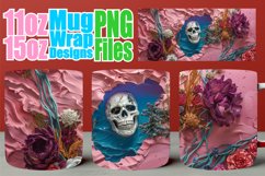 3D Halloween Ghost Mug Wrap - Autumn Design 11oz 15oz Product Image 1