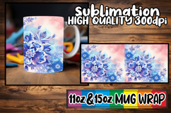 Cozy mornings 11oz 15oz mug wrap, Watercolor Pattern Product Image 1