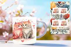 Gorgeous Png Mug Wrap Design 15oz , Cute Cat Product Image 1
