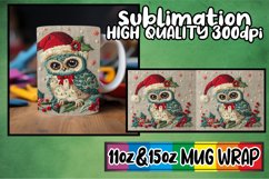 Winter Owl Embroidery Christmas Mug Sublimation Product Image 1
