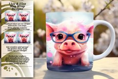 Cheerful Pig Illustration Mug Sleeve Product Image 1