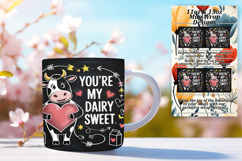 Stylish 15oz Mug Wrap Png Design , Cute Cow Product Image 1