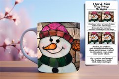 Winter Holiday 3D Snowman Wrap Pattern 11oz 15oz Product Image 1