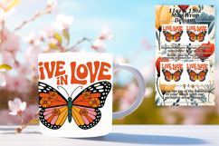 Cute 15oz Mug Wrap Png Artwork , Butterfly Product Image 1