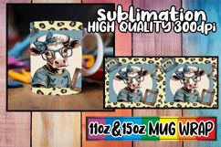 Bright horizons 11oz 15oz sublimation wrap, Cute Cow Product Image 1