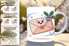 Radiant 15oz Mug Wrap Png Design , Cute Christmas Product Image 1