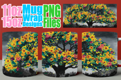 Whimsical nights 11oz 15oz sublimation wrap, Spring Tree Product Image 1