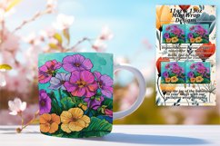 Floral Mug Wrap 11oz/15oz Design Sublimation PNG Product Image 1