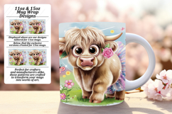 BEAUTIFUL 15oz Mug Wrap PNG , Cute Cow Product Image 1
