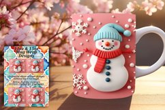 Snowman Themed 3D Mug Wrap Winter Holiday PNG Product Image 1