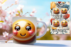 Stylish 11oz Mug Wrap Png Design , 3D Emoji Product Image 1