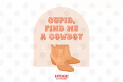 Cupid Find Me a Cowboy Sublimation | Western Valentines PNG Product Image 1