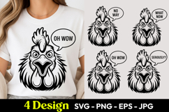 Chicken Oh Wow Speech SVG PNG Product Image 1