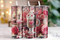Flowers &amp; Hearts Valentine's Day Tumbler Wrap Sublimation Product Image 1