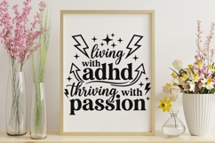 Living With Adhd Thriving With Passion Svg, Adhd Support Svg Product Image 8