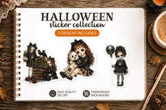 Gothic Halloween Girls Stickers Dark Academia Creepy school Product Image 1