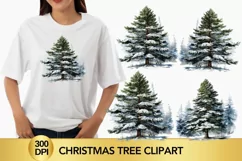 4 png watercolor christmas tree clipart, christmas tree Product Image 1