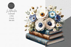 Books Sublimation Png, Book Clipart, Flowers Product Image 1