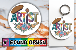 Cheerful Sublimation Circle Coasters, Profession Product Image 1