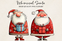 Whimsical Santa Clipart | Cute Christmas Santa PNG Product Image 1
