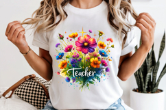 Floral Teacher PNG - Teacher Appreciation Sublimation Product Image 6