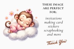 Sleeping Baby Animals Clipart, cute baby animals bundle Product Image 3