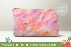 Abstract Cosmetic Bag, Pink Marble Cosmetic Bag Design Product Image 1