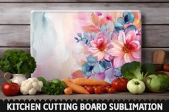 Cutting Board Sublimation Design - Flowers Sublimation PNG Product Image 1