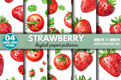 Strawberry Digital Paper Background Bundle PNG Product Image 8