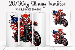 Cat Ride An American Flag - Tumbler Sublimation Design Product Image 1