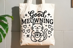 Good Meowning Svg, Funny Cat Pun Svg, Cat Lover Svg. Product Image 8