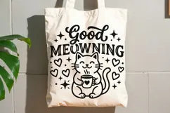 Good Meowning Svg, Funny Cat Pun Svg, Cat Lover Svg. Product Image 8