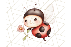 Cute Ladybug Clipart PNG, Pastel Whimsical Bug Illustrations Product Image 3