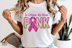 In October We Wear Pink Sublimation Design PNG Product Image 6