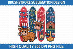 4th of July Brushstrokes Sublimation - Patriotic Brushstroke Product Image 1