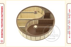 Yin Yang shelf V8 - laser cutting file - Glowforge ready SV Product Image 7